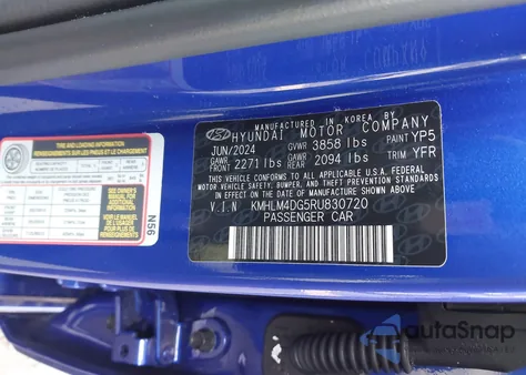 2024 Hyundai Elantra Sel from USA, damaged, VIN KMHLM4DG5RU830720